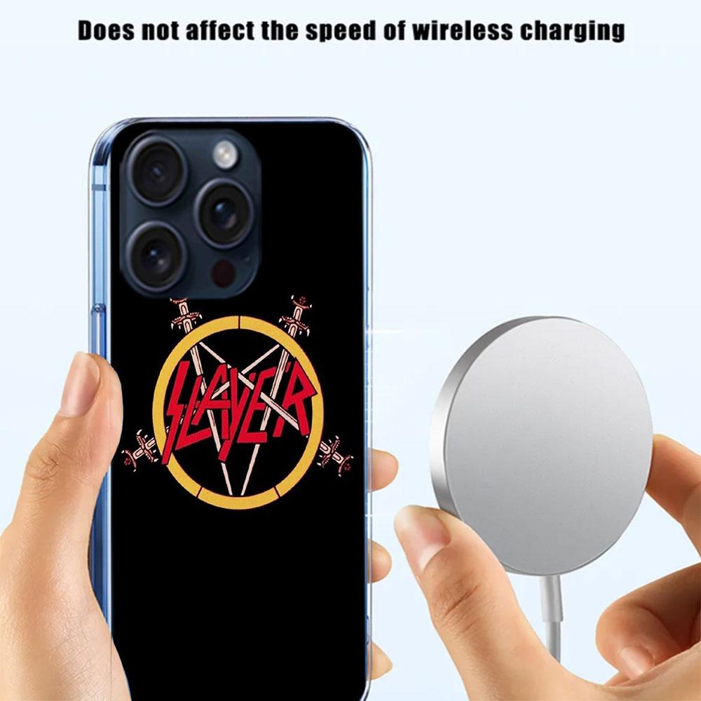 Slayer Heavy Metal Rock Band Capa Phone Case For Iphone 17 Air 16 Pro Max 15 12 Pro 14 Plus 17E 16E 11 13 Mini Cover Cases Funda