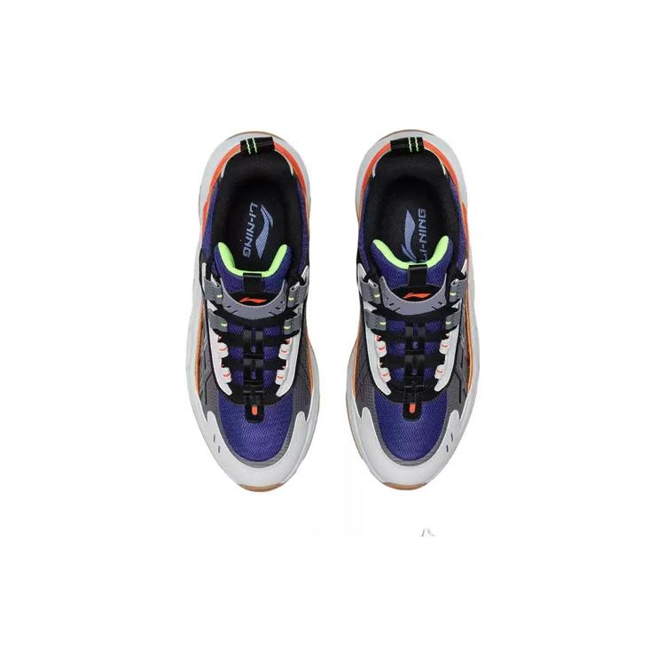 New LiNing Nebula Cushioning Anti Slip And Wear Resistant Low Top Sports Casual Shoes Men's White Blue Orange AGCR005-1