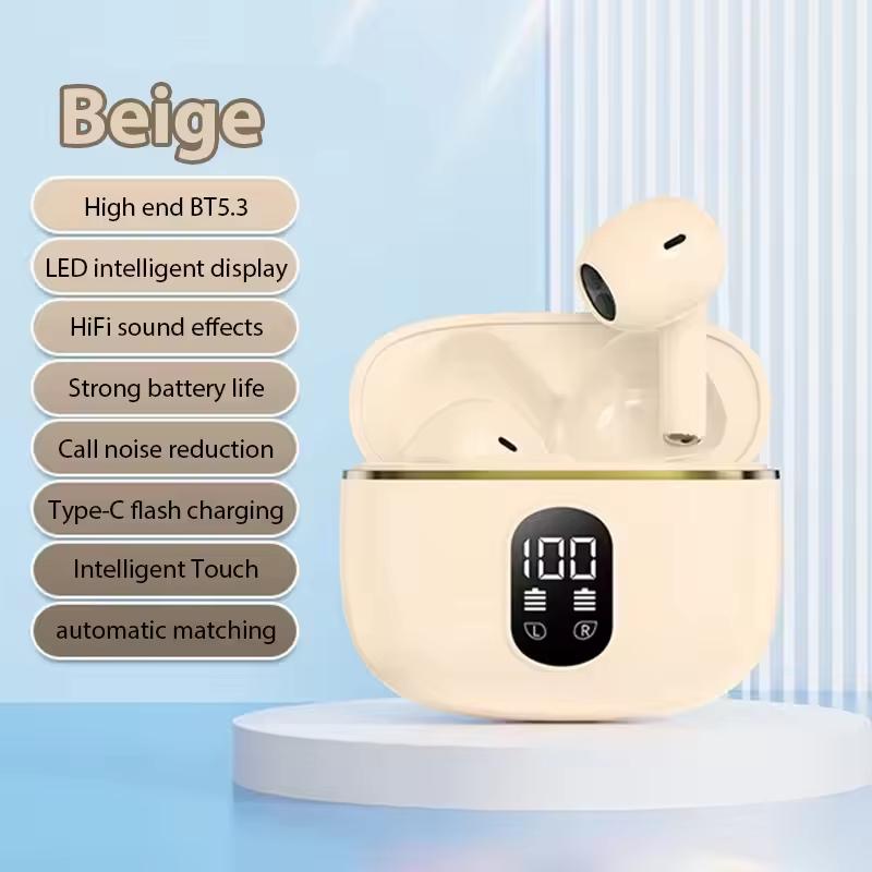 Kabellose Bluetooth Kopfhörer In-Ear Kopfhörer HiFi Stereo Geräuschunterdrückung Ohrstöpsel Musik Headsets mit LED Leistungsanzeige