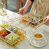 2 4 Compartment Fruit Bowl With Lid Separate Transparent Tray Removable Snack Container For Office Table Tea Time Party Kitchen