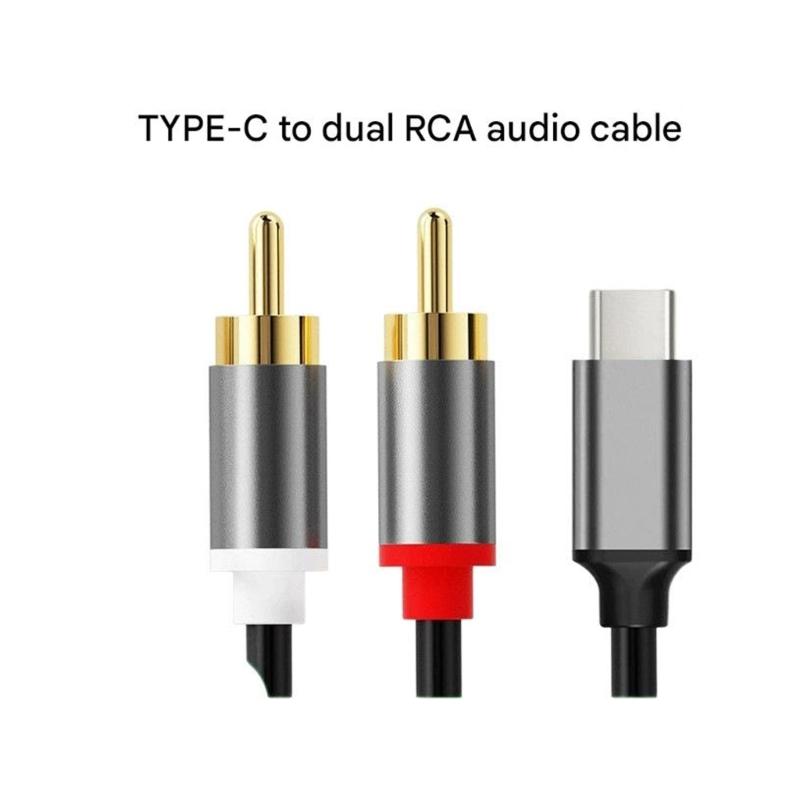 Type C To 2RCA Auditory Cable Clear Sound Wide Compatibility for Smartphones Tablets Laptops Connecting To Auditory