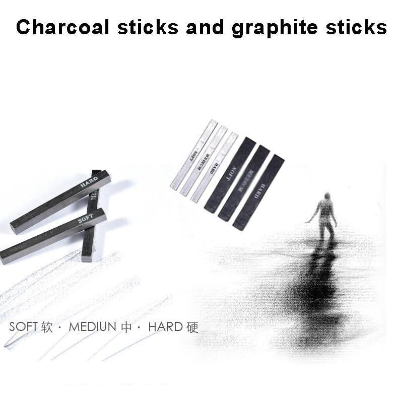 100% Non-Toxic 32 Pieces Professional Sketching Kit for Artists, Shading Drawing Case with Premium Graphite Charcoal Sketch Pencil Kit, Drawing Kit