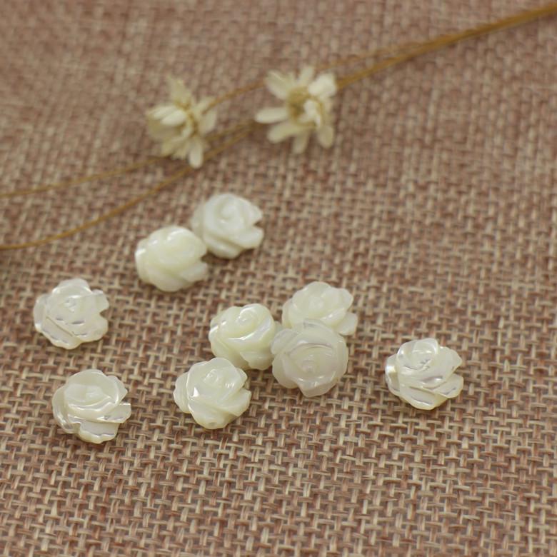 

Double-Sided 3D Carved Shell Rose Beads, Horizontal Hole, 8mm, 10mm, 12mm