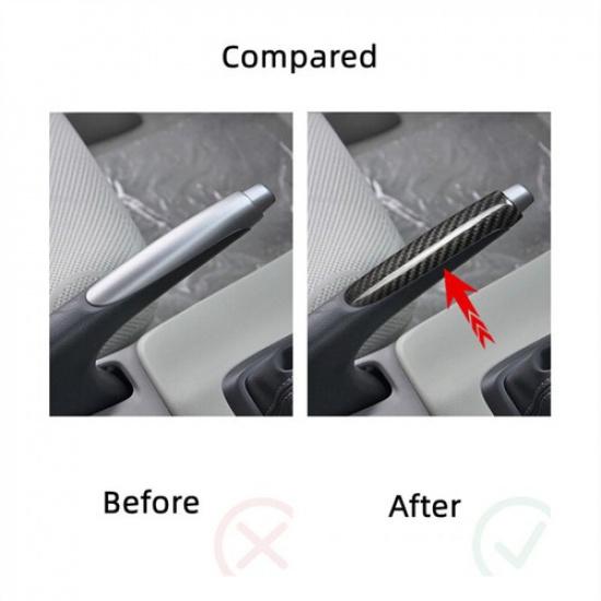 Hard Carbon Fiber Interior Hand Brake Cover Kit For Honda Civic 9th 2012-2015