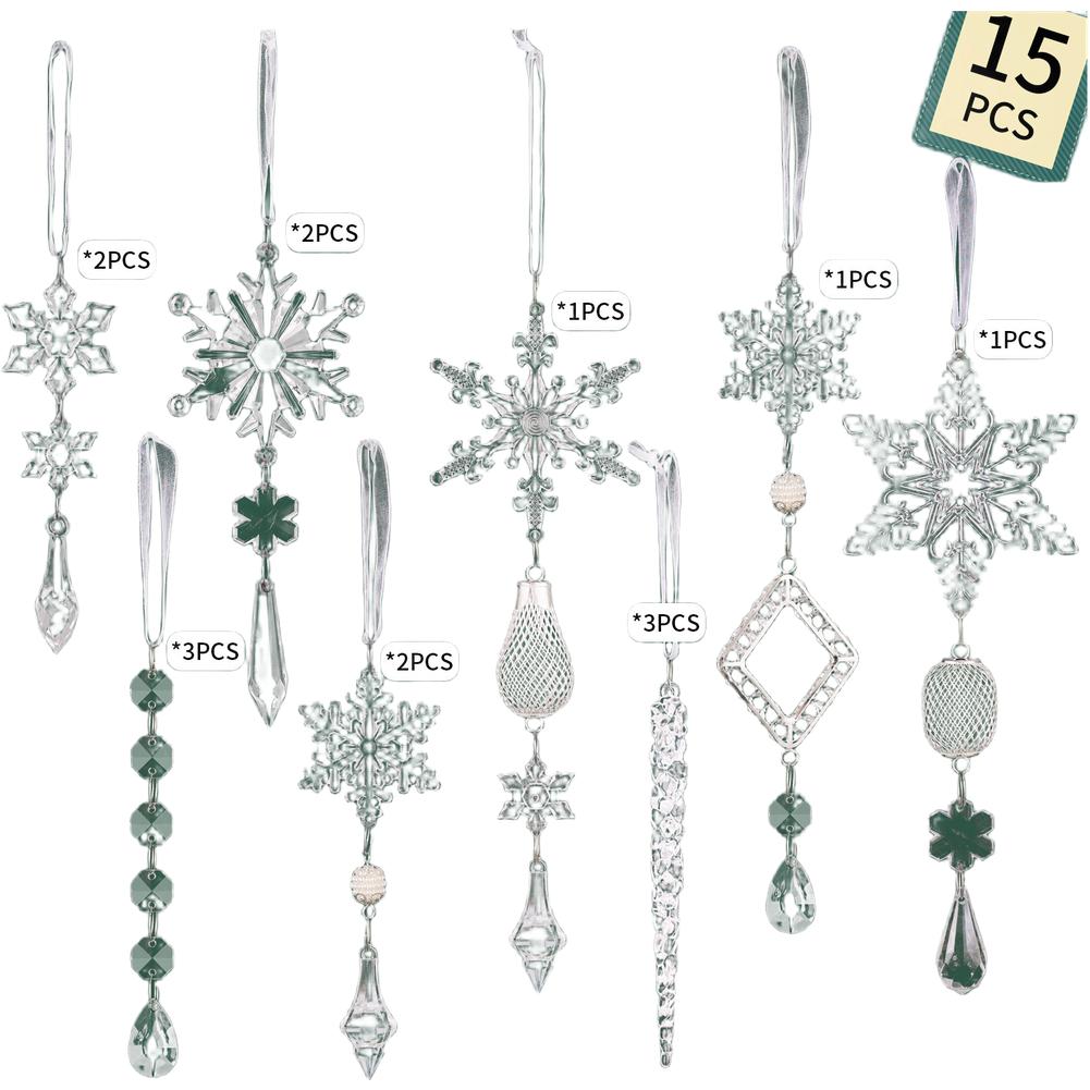 

For Tree Decoration Christmas Ornaments Blue Versatile Holiday Decoration Set Crystal-Clear Finish Easy To Hang прозорий