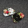 1pc Kiss Lock Coin Purse, Women's Stylish Small Canvas Floral Pattern Storage Bag Ofr Keys & Lipstick