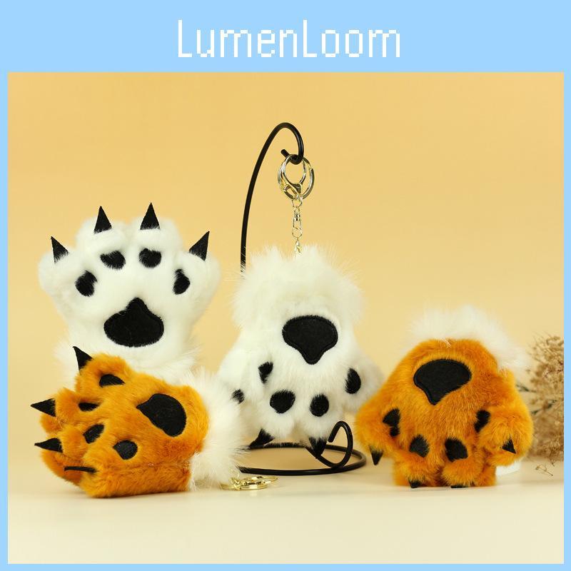 Realistic Plush Tiger Paw Toy Soft Stuffed Animal Keychain For Backpacks And Bags