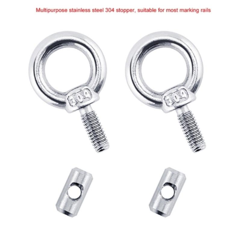 Awning Rail Stoppers 6mm with Carabiners for Caravans Motorhomes Campervans Camping Tents,Awnings Accessories