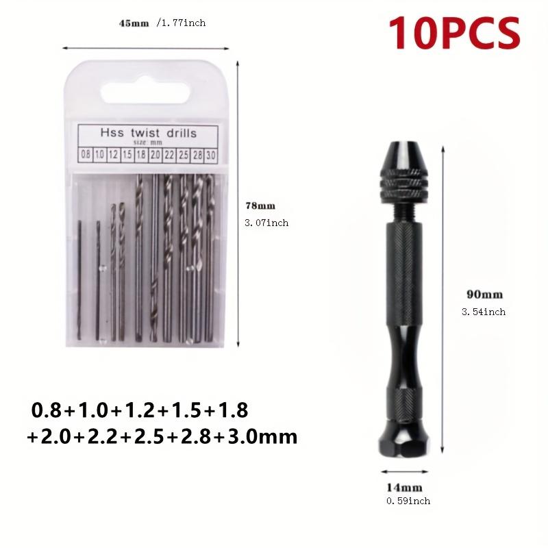 0,3–3,4 mm ruční točnatá vrtačka se třemi drápy – přesná ruční vystružovací vrtačka – papírenský nástroj pro kutily, tesaře, výrobu jantaru – kompaktní, přenosný