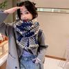 2024 British Checkered Women's Winter Scarf: Versatile Student & Couple Shawl
