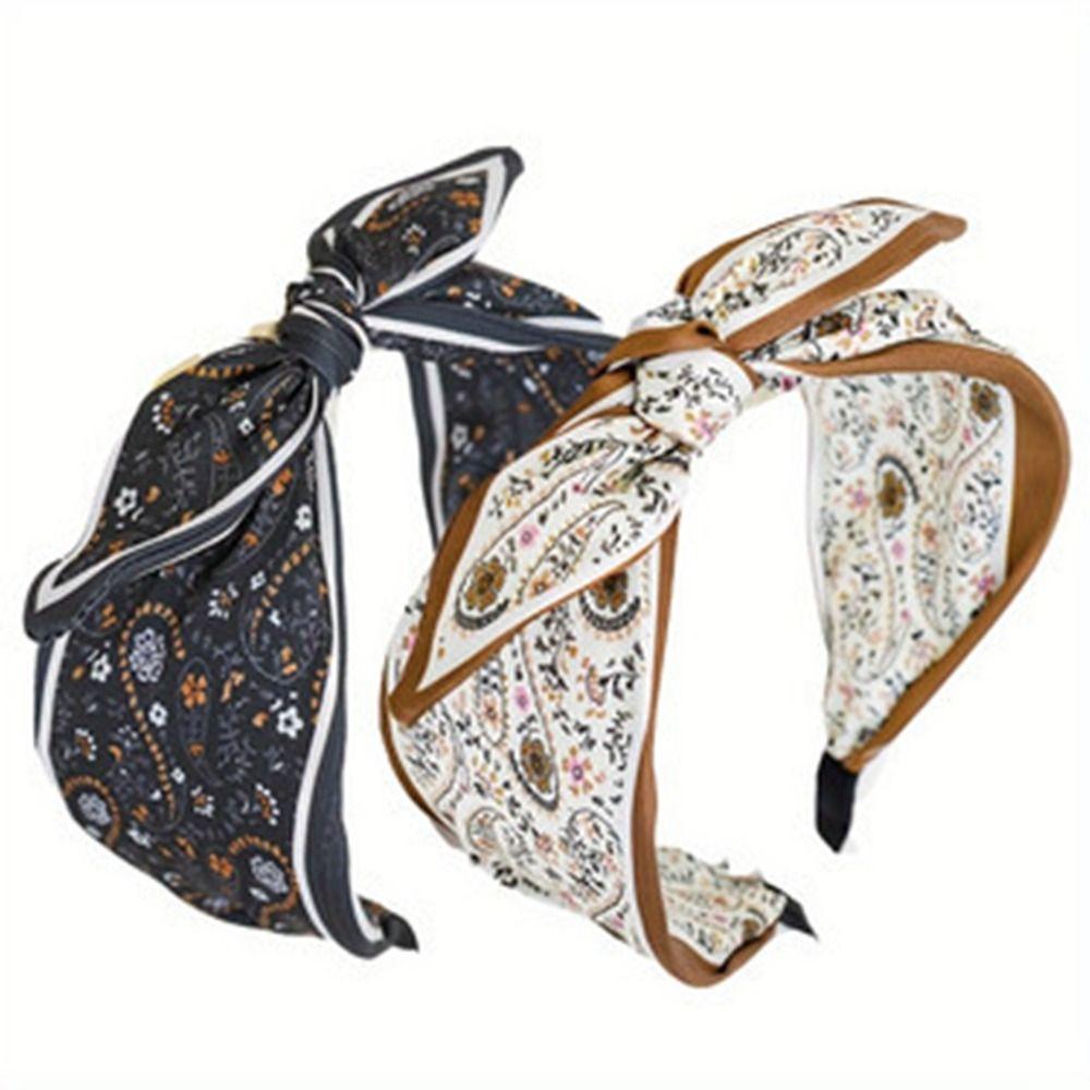 Ethnic Style Paisley Headband Floral Rabbit Ears Hairband Fashion Cashew Flower Headband Shower