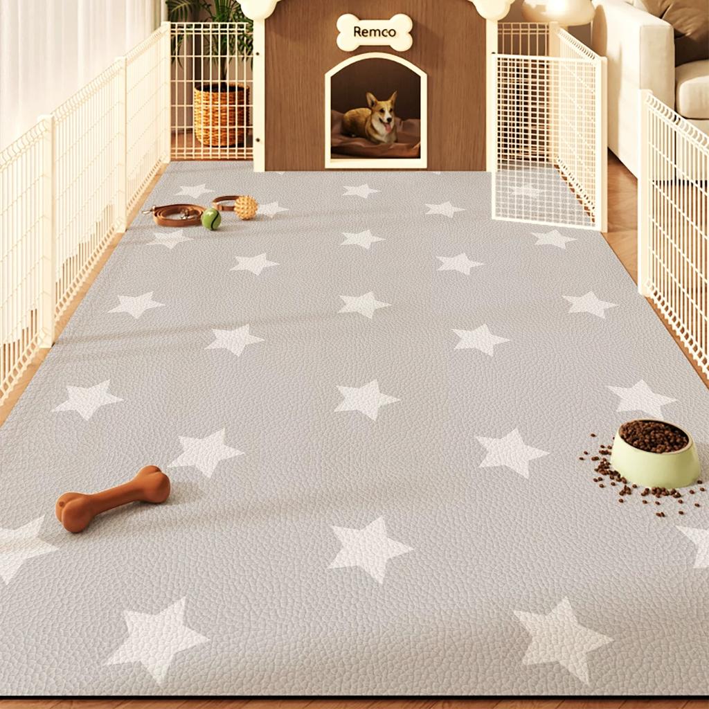 PVC Leather Pet Floor Mats Waterproof Urine-proof Rugs for Cat Dog Carpet Washable Scrubable Easy Clean Rug Enclosure Area Mat