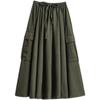 Long Skirts Plus Size Pleated Midi Skirt Summer Lady Elastic Waist Beach Elegant Casual Skirts Women Autumn Pleated Skirt