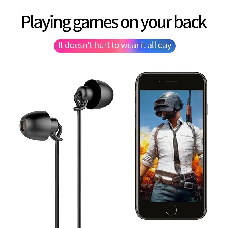 Wired Earphone Hifi Headset Noise-Cancel Sleeping Earbud Soft Silicone Headset TPE In Ear Pressure Earbuds For Xiaomi Huawei