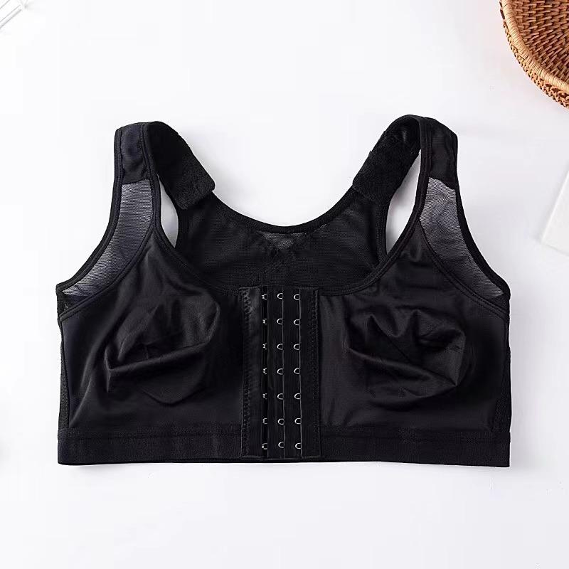 

Women Plus Size Bra Full Coverage Lace Lingerie Wireless Front Closure Bras Comfortable Underwear for Mother Vests Tops 5XL чорний