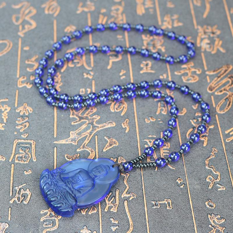 

Green Tara Pendant Long Sweater Necklace Medicine Buddha Amitabha Tibetan Buddhism Religion Amulet Necklaces Unisex