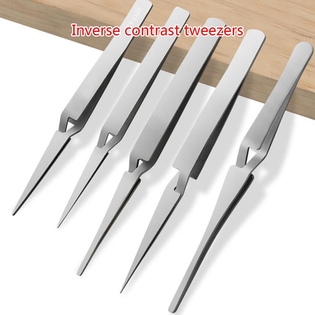 Cross Lock Stainless Steel High-precision Tweezers Reverse Action Tweezers