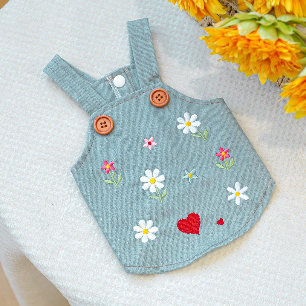 Dziewczęca Jeansowa Sukienka z Rozkloszowanymi Rękawami dla Psa Dżinsowa Kurtka z Kotem Niebieskie Ubranka dla Szczeniąt Małych Psów Ubranka dla Kotów Spódniczka Tortowa Ubranko dla Zwierząt