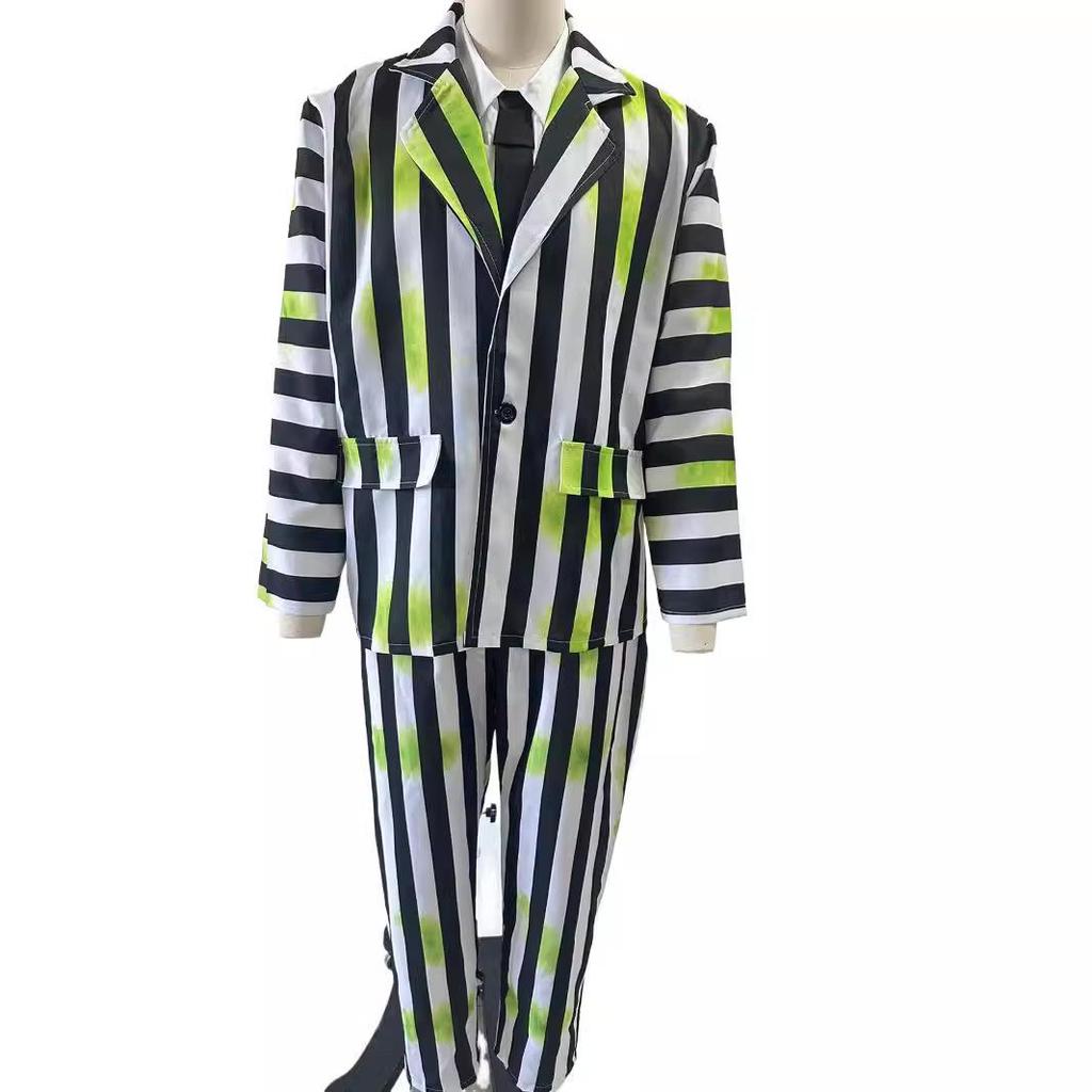 Beetlejuice Sorcerer Halloween Role-Playing Red Striped Suit & Skirt