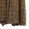 Mila Owen Linen Blend Check Pattern No Sleeve One Piece Brown Back Ribbon Women Used