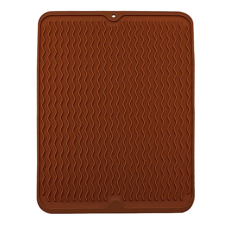 

Большой силиконовый коврик для сушки посуды, нескользящий, термостойкий, водонепроницаемый, для столешницы, сушка для посуды, декоративный коврик для стола 40x30 cm шоколадный