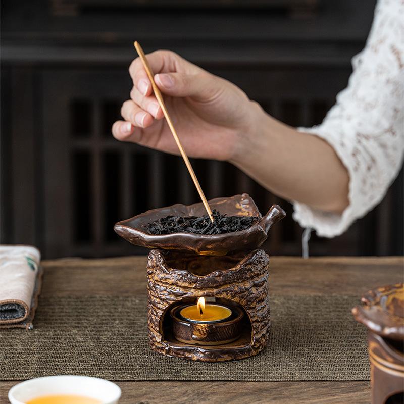 Vintage Aromatherapy Candle Wax Warmer, Tea Ceremony Warmer & Home Office Decor, Essential Oil Diffuser & Decorative Oil Lamp
