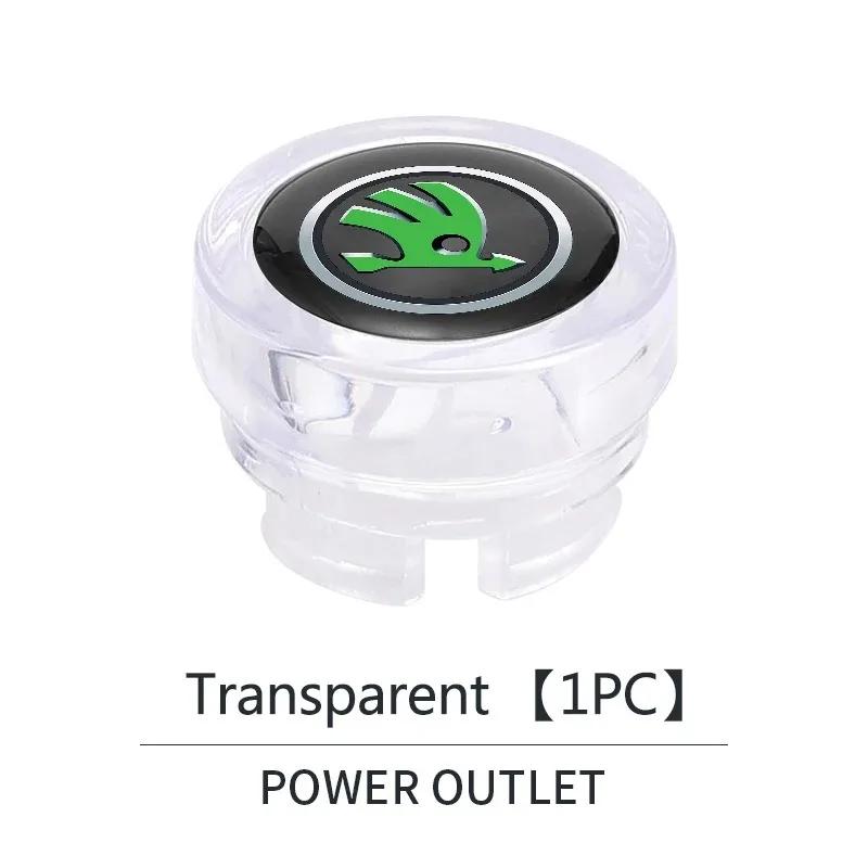 QGO2 Car Cigarette Lighter Cover DustProof Decoration Cap For Skoda Fabia Superb Yeti Octavia Enyaq Rapid Kodiaq Kamiq Karoq Scala A7
