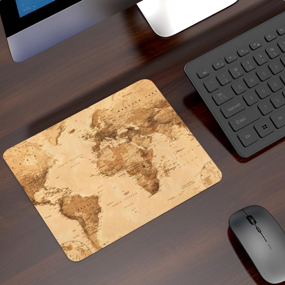 Retro Pirate Ship Nautical Map Mouse Pad Game mause pads Laptops Small Wrist Protector Supplies Desk Accessories Luxury Notebook