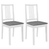 Vidaxl Chairs With Cushions, 2 Pcs, White, Solid Wood
