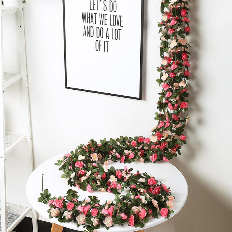 3pcs 2.5M Rose Artificial Flowers Christmas Garland for Wedding Home Room Decoration Spring Autumn Garden DIY Fake Plants Vine