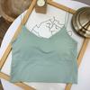 Frauen Crop Tops Sexy Einfarbig Leibchen Eis Seide Rohr Top Nahtlose Sport Tank Top Drahtlose Unterwäsche Gepolsterter Bh Bralette weste