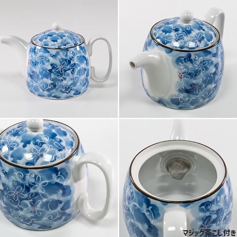 TAMAKI Japanese Tableware Pot, Dami Small Flower Design, 17.9 X 10.5 X 11.4 Cm (H), T-930656