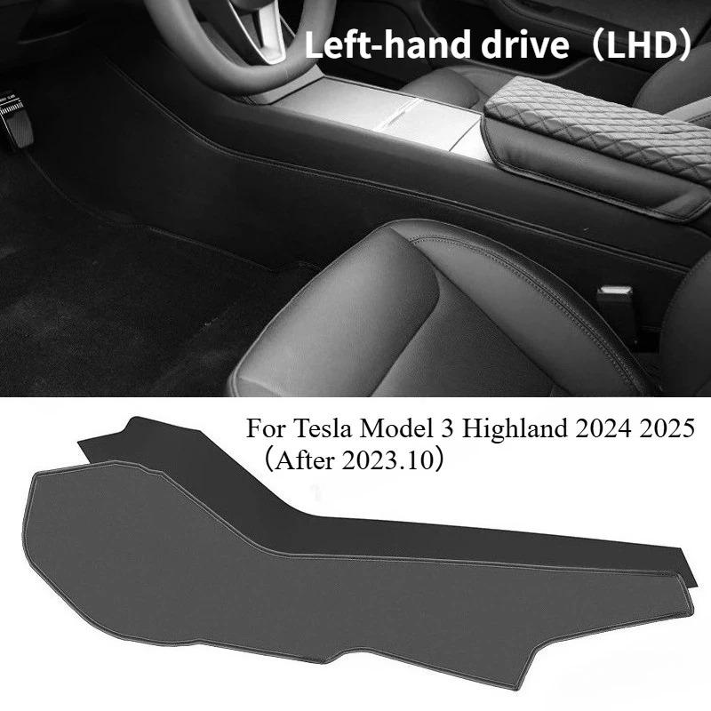 For Tesla Model Y Juniper Model 3 Highland Center Control Side Anti-kick Pad Leather Anti Fouling Pad Foot Mat Car Accessories