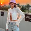 Hollow Knit Cardigan Long Sleeved Short Thin Sweater Women's Slim Top Casual Elegant Commuting Versatile Cardigan Spring Summer