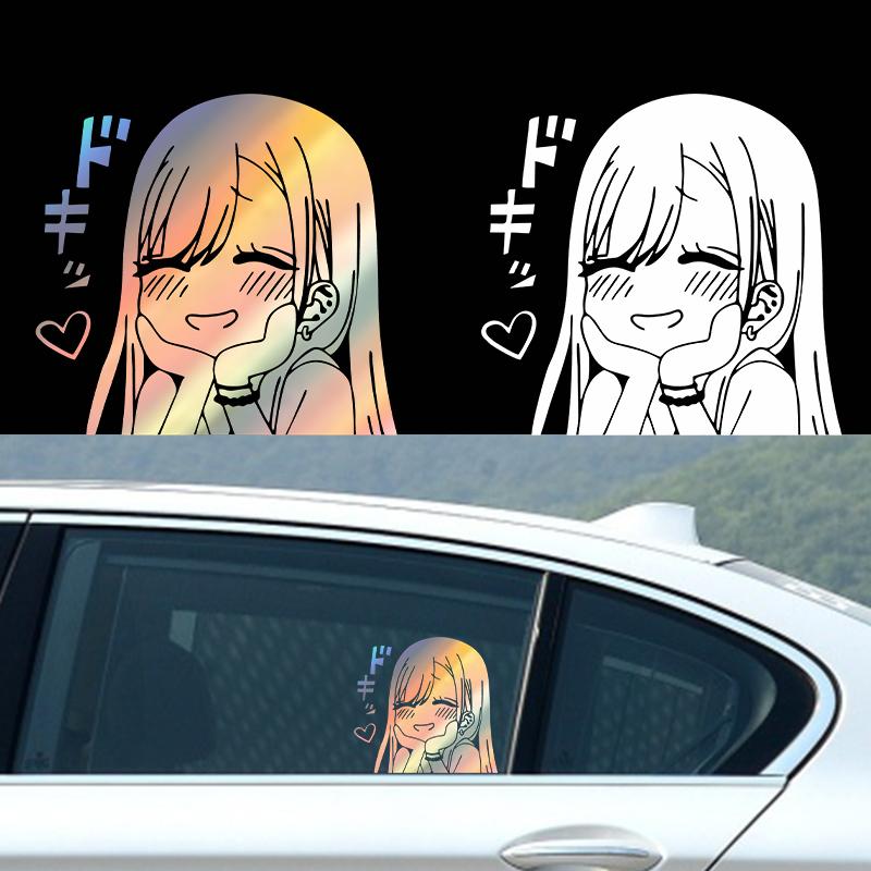 Car interior stickers Cute anime car stickers Car window bumpers Die-cut vinyl stickers car decorative accessories