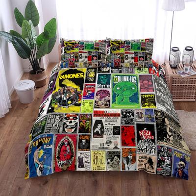 Set cuvertură de pat cu memorie, retro, anii 80, punk, cu memorie King Queen, dublu, complet, twin, o singură dimensiune