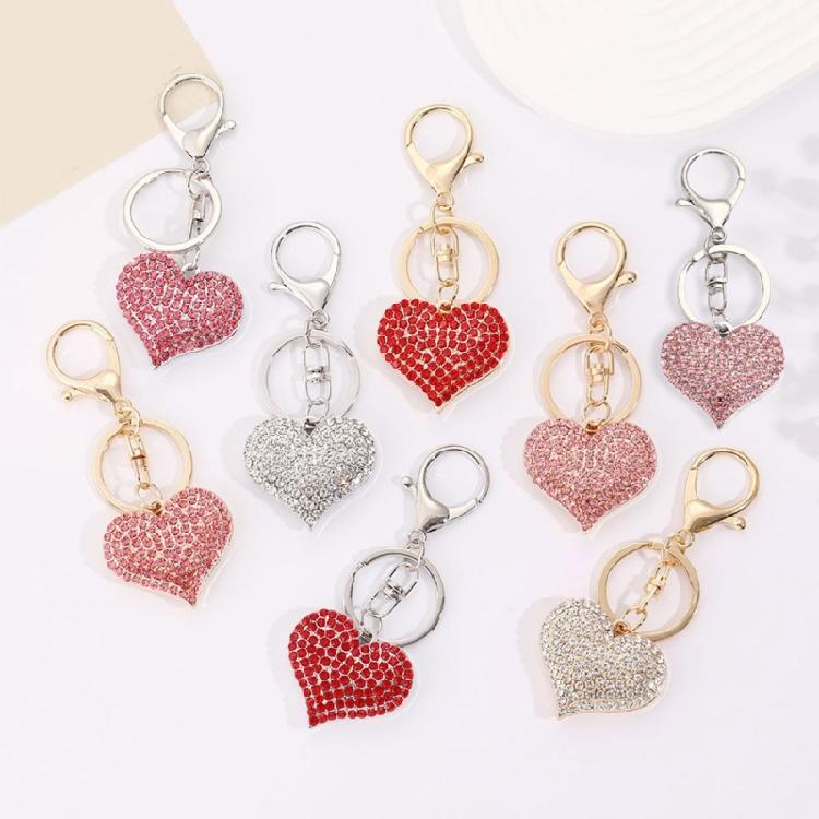 Stilvoller Herz-Schlüsselanhänger Strass-besetzter Anhänger Korrosionsbeständiger Schlüsselanhänger für Schlüssel oder Taschen-Dekoration