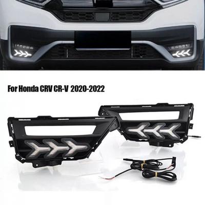 Pair For ~ Honda CRV Driving Fog Light Turn Signal Lamps 3~Color LED DRL