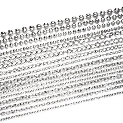 5m/lot 1.2mm-4.0mm Never Fade Stainless Steel Multi Styles Necklace Extender Chains For DIY Jewelry Making Findings Accessories