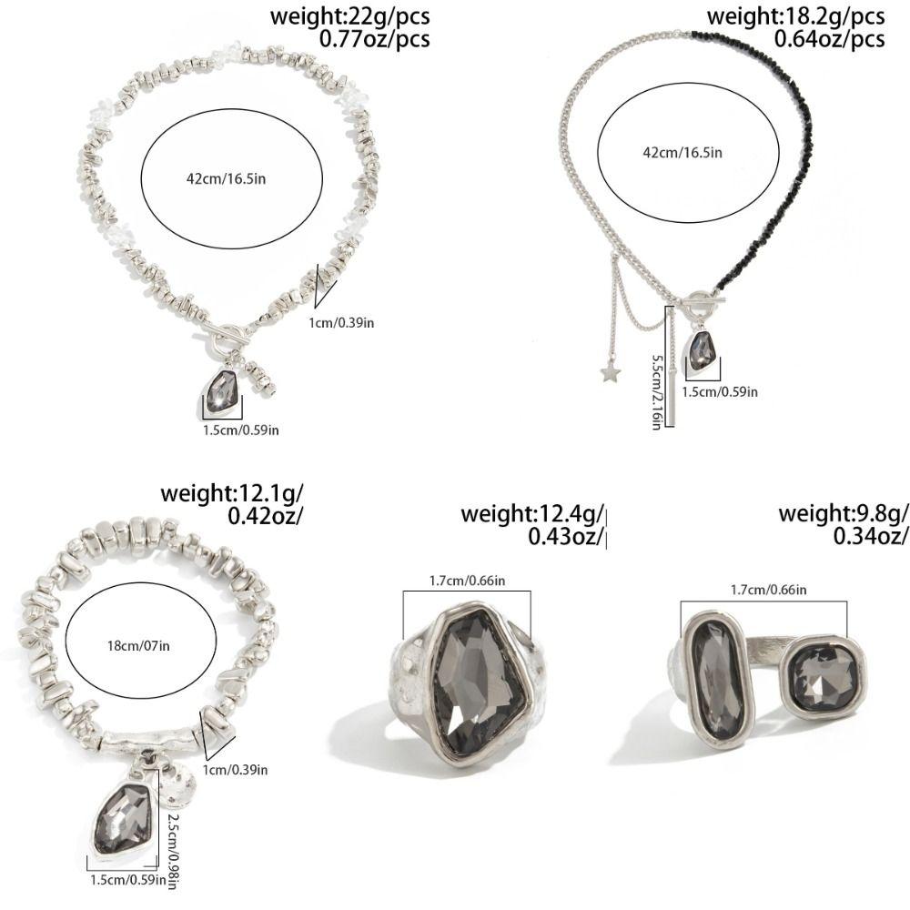 CCB Beads Black Zircon Necklace Irregular Choker Necklace Women Accessories