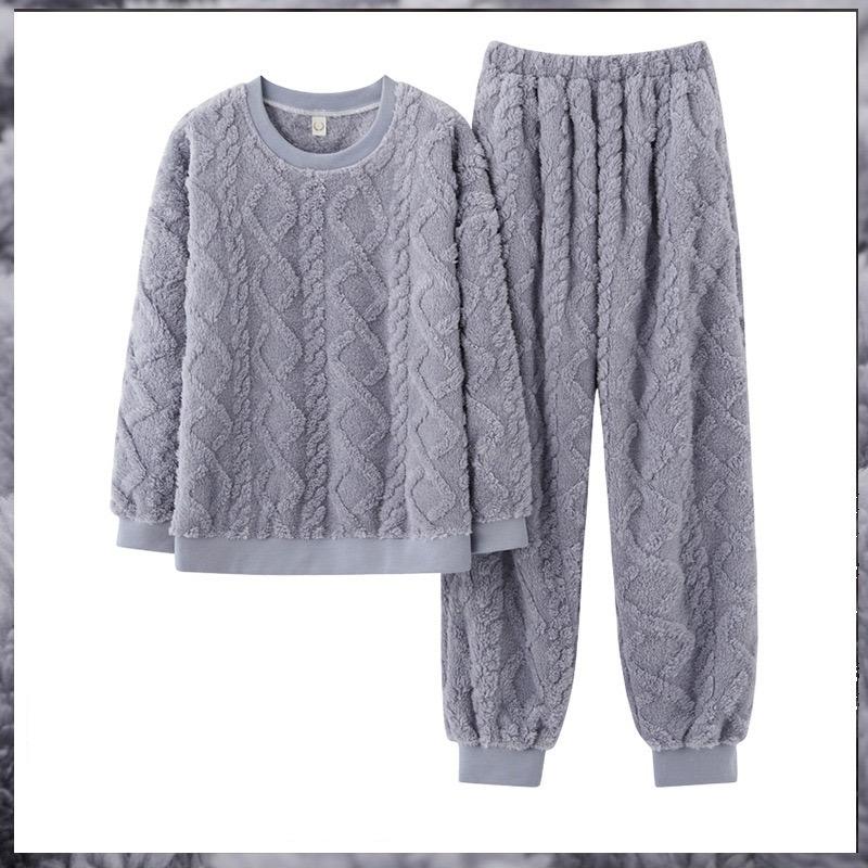 Women’s Ultra-Soft Velvet Pajama Sets Winter Thicken  Pajamas Suit Coral Velvet Sleepwear Long-Sleeve Pants Nightwear