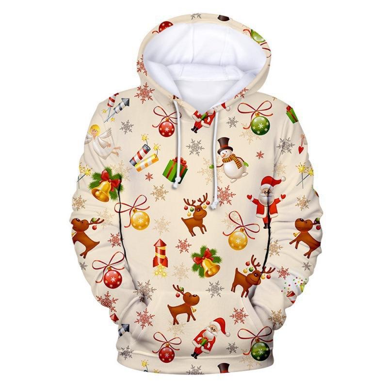 2024 New 3D Digital Printing Men's Fashion Hoodie Christmas Series Pattern Sweatshirt Men's And Women's Same Top Clothing