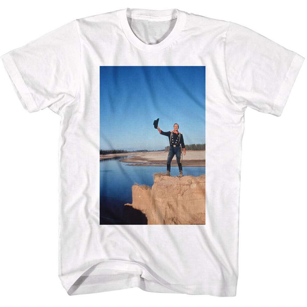 

John Wayne Livin On The Egde Slim Fit White Unisex T-shirt