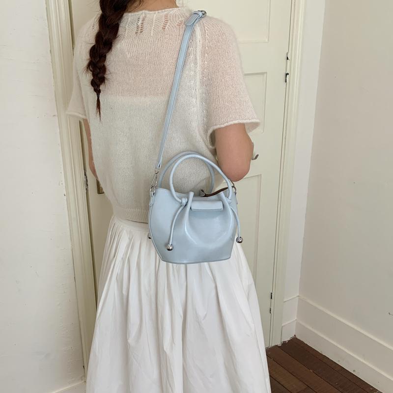 Mini Bucket Handbag for Women Fashionable Drawstring Tote Bag with Adjustable Shoulder Strap Casual Daily Use Bag