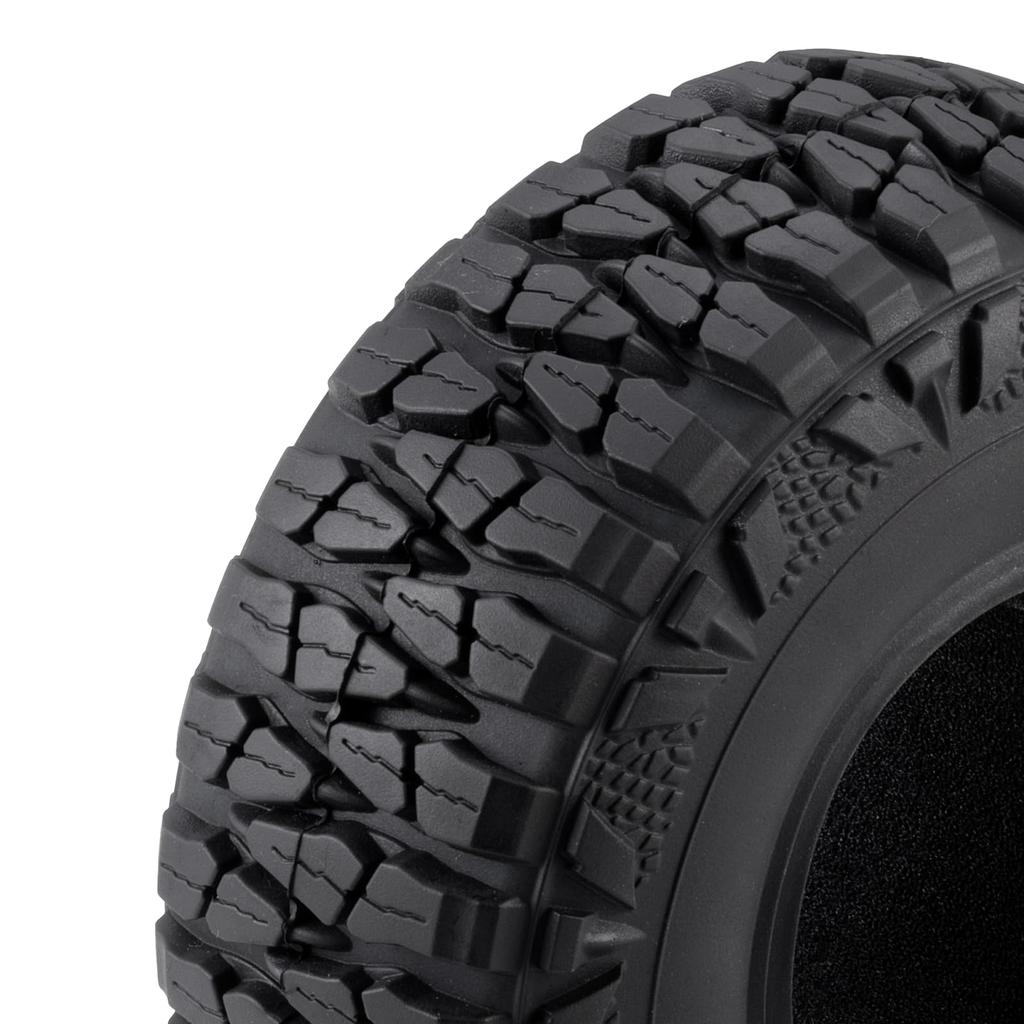 RCMAZO 4PCS 2.2" Crawler Tires with Foam Inserts, 2.2" Mud Terrain Super Grip Soft Sticky Crawler Tires for Axial SCX10 III TRX6 Redcat Gen 8 110 RC