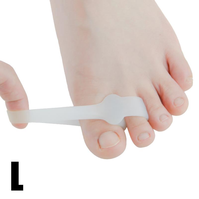 

2 шт., силиконовый разделитель для пальцев с двумя отверстиями, защита для пальцев стопы, ортопедический выпрямитель для вальгусной деформации, 2 шт.