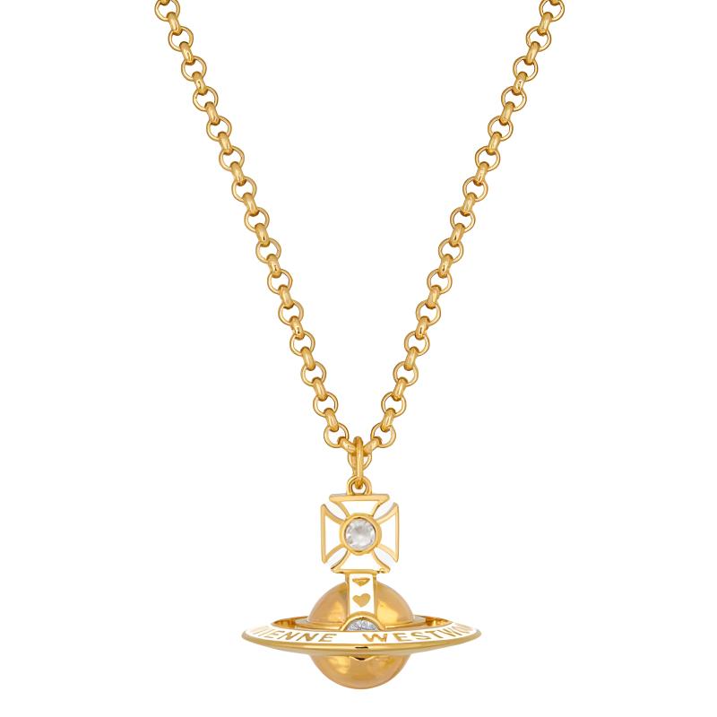 

Vivienne Westwood Nana Collaboration Sphere Pattern Large Necklace Women necklace Gold White Light-Daffodil 630203IJ-02RA09 Basic Packaging-Dust Bag+Box