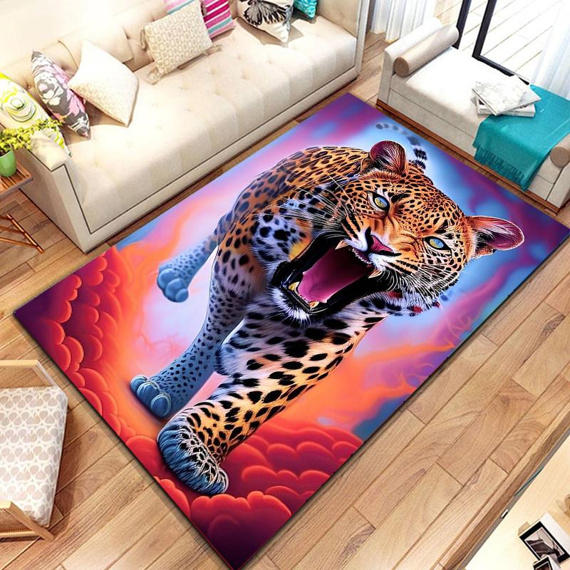 Animal Leopard Cheetah Cartoon Beast Area Rug,Carpet for Home Living Room Bedroom Sofa Doormat Kitchen Decor, bedroom decor