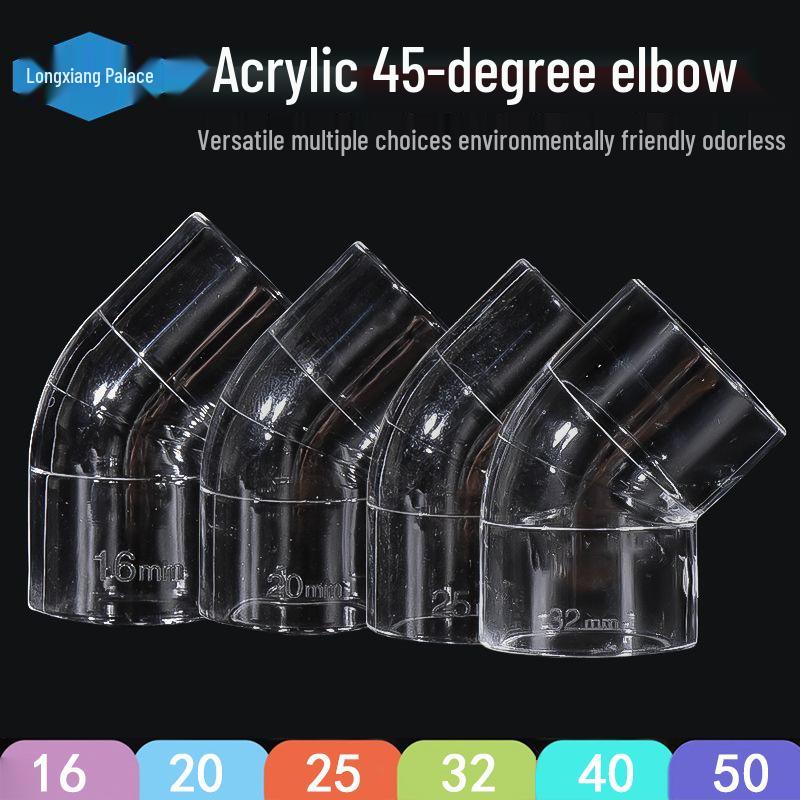 Akrylowy Kolanko 45° do Akwariów - Wysoka Przezroczystość