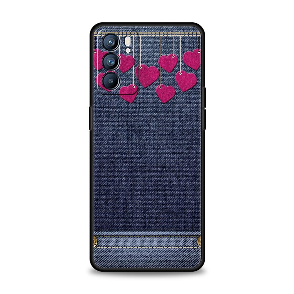Leather Cloth Pattern Phone Case For Oppo A17 A31 A54 A57 A78 A79 A98 Find X5 X6 Reno 6 7 8 10 11 12 13 F Pro 5G Soft TPU Cover